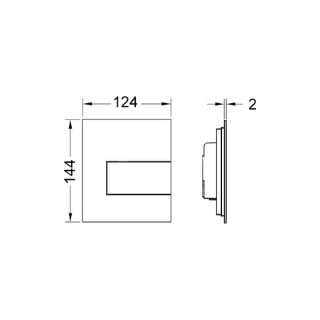 Przycisk spłukujący do stelaża do pisuaru (Mechaniczny) TECE square metal, kolor stal nierdzewna szczotkowana "anti-fingerprint"