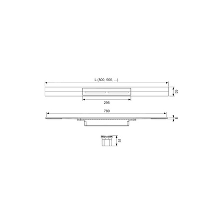 TECEdrainprofile - rynna stal szczot.1000mm