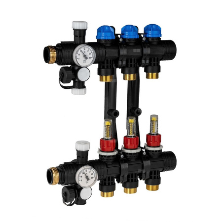 Rozdzielacz do ogrzewania podłogowego AFRISO ProCalida EF1 3-obieg. poliamid GZ 1'' x euroconus 3/4''