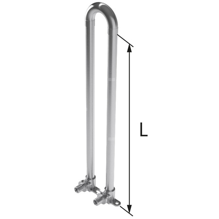 Kolano zespolone mosiężne z rurą Cu fi15 ultraLINE - 14 L = 300 mm