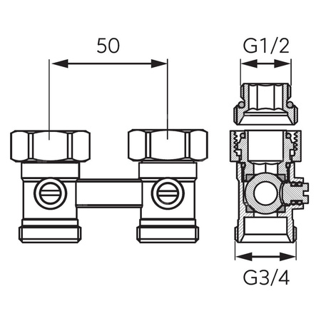Zestaw termostatyczny prosty do grzejników dolnozasilanych z głowicą GT20