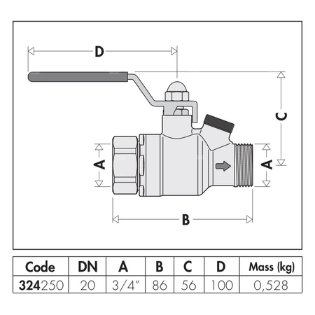 Zawór antyskażeniowy z wbudowanym zaworem odcinającym. Z nakrętką DN 20 3/4" M x 3/4" F NUT - EA typ