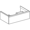 Szafka pod umywalkę Geberit iCon, z jedną szufladą: Szerokość umywalki=75cm, Korpus i front: biały / lakierowany na wysoki połysk, Uchwyt: biały / powlekany proszkowo, matowy