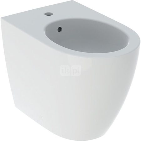 Bidet stojący Geberit iCon, przylegający do ściany, ukryte mocowania: T=56cm, Przelew=Widoczny, Biały / Matowy