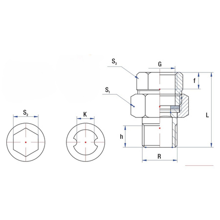 Śrubunek RUMET fibra mosiądz 3/4'' x 3/4'' (gw x gz), z uszczelką