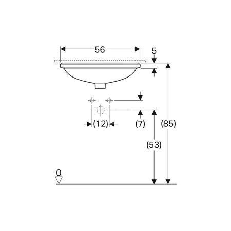 Elementy mocujące Geberit do umywalki podblatowej