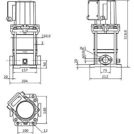 Wilo-MVIS 208-1/16/K/3-400-50-2 wysokociśnieniowa cicha pompa do wody