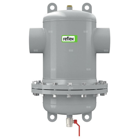 Separator mikropęcherzy REFLEX D 168.3 R, 10 bar / 110'C, z kołnierzem rewizyjnym, kolor: szary