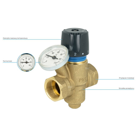 Zawór równoważący do cyrkulacji c.w.u. AFRISO ATB 110 mosiądz DN 20