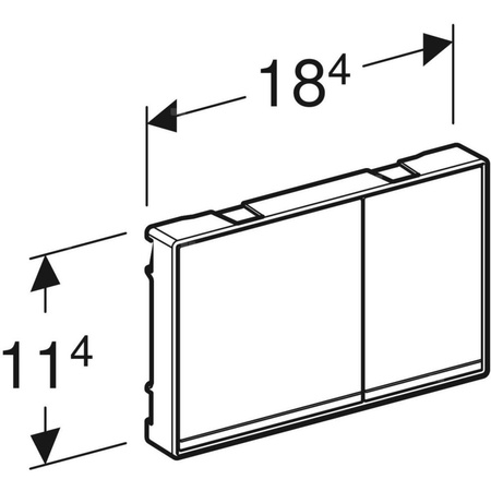 Przycisk uruchamiający Geberit Omega60, przedni/górny, czarny, prostokątny