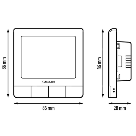 Regulator temperatury SALUS SQ610 bezprzewodowy Zigbee z wyświetlaczem, montaż podtynkowy