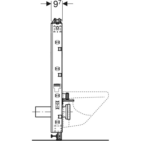 Moduł sanitarny do WC wiszącego GEBERIT Monolith, 1140 mm x 505 mm x 106 mm, regulacja wysokości, front: indywidualizowany, bok: indywidualizowany