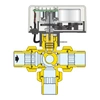 Trójdrożny kulowy zawór strefowy z napędem, wersja z obejściem 1/2"-24V