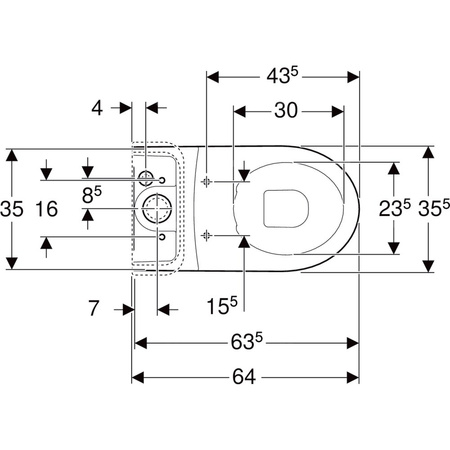 Miska WC stojąca GEBERIT iCon bez kołnierza wewnętrznego