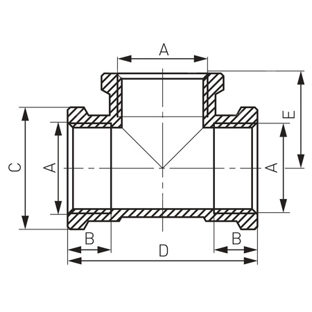 Trójnik FERRO mosiądz 1/2'' GW, kolor chrom