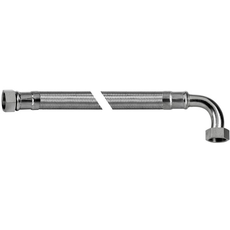 Wąż elastyczny przyłączeniowy QIK stal nierdzewna, 3/4'' x 3/4'', dł. 400 mm, GW x GW (przyłącze kątowe) z oplotem