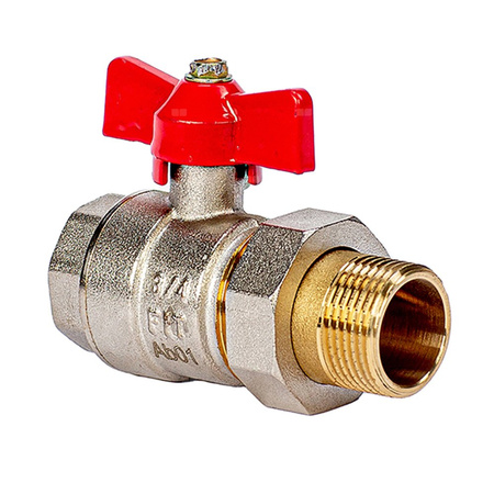 Zawór kulowy wodny motylek z półśrubunkiem 1/2'' STRONG