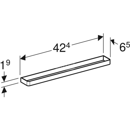 Uchwyt na ręczniki Geberit do mebli łazienkowych: 42.4x1.9x4.9cm, Chrom błyszczący