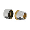 Złącze FLAMCO MEIBES PLUS DVGW dwuczęściowy, mosiądz (niklowanie) / mosiądz (niklowanie), 1/2'' (GW gazowy walcowy x PZ), 49 mm z uszczelką, PN10 bar