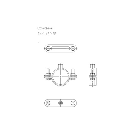 Obejma mocująca masywna NICZUK DN 48-52 mm 11/2