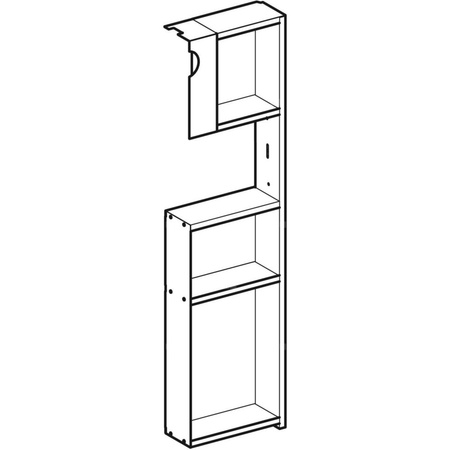 Szuflada prawa, do modułu sanitarnego Geberit Monolith do umywalki: Aluminium szczotkowane