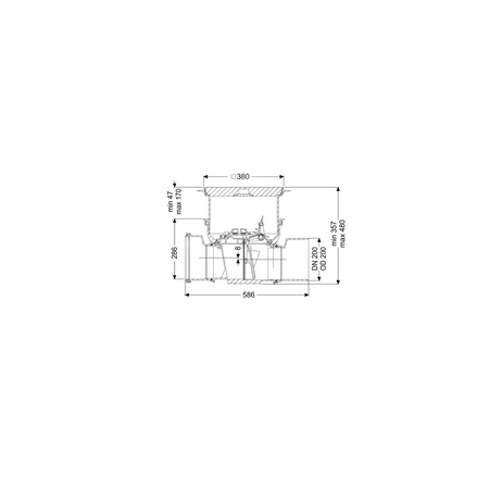 Zawór zwrotny Staufix DN 200 z 1 klapką z tworzywa z pokrywa czarną