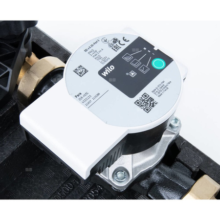 Grupa pompowa AFRISO PrimoTherm K 180-3 DN 25 GW 1'' x 1'', z zaworem mieszającym, z zaworem termostatycznym, z izolacją, z pompą obiegową Wilo Para SC 25/6