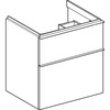 Szafka pod umywalkę Geberit iCon, z dwoma szufladami: Szerokość umywalki=60cm, Korpus i front: biały / lakierowany matowy, Uchwyt: biały / powlekany proszkowo, matowy