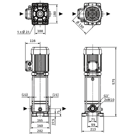 Wilo-Medana CV1-L.408-1/E/A/160 pionowa wysokociśnieniowa pompa wirowa