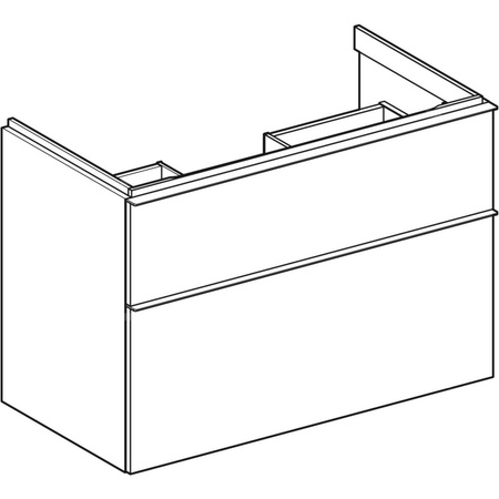 Szafka pod umywalkę GEBERIT iCon, 2 szuflady, kolor lava szer.88.8mm