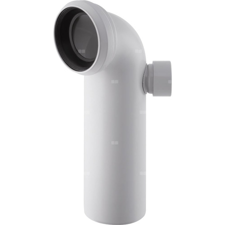 Kolano przyłączeniowe Geberit 90' z dodatkowym przyłączem z prawej strony: d=110mm, d1=50mm, Biały-alpin