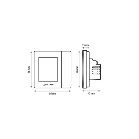 Regulator temperatury SALUS VS10WRF bezprzewodowy Zigbee z wyświetlaczem, montaż podtynkowy