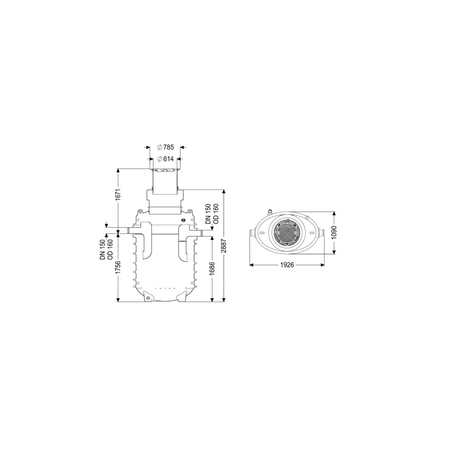 Separator tłuszczu EasyClean ground GW Direct-L NS8,5 170B