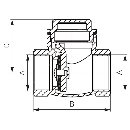Zawór zwrotny FERRO z klapą 6/4'' GW PN 16 max. 100'C