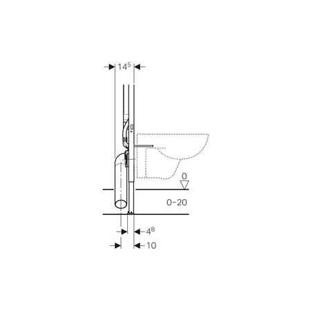 Zestaw kotew ściennych do montażu pojedynczego, do elementu montażowego Geberit Duofix do wiszących misek WC, ze spłuczką podtynkową 8 cm (2 szt.)