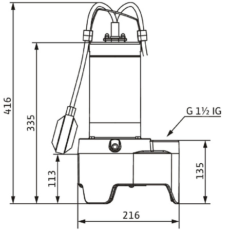 Pompa zanurzeniowa do ścieków WILO Rexa MINI3-V04.09/M05-523/P-5M żeliwo 1 x 230 V, moc 0.73 W 50 Hz, przewód 5 m