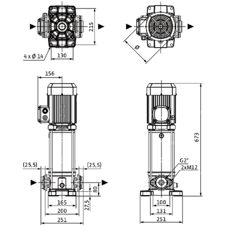 Wilo-Medana CV1-L.1606-1/E/E/160 pionowa wysokociśnieniowa pompa wirowa