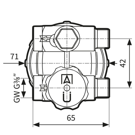Filtr olejowy AFRISO Z500St dwururowy fi 3/8'' x 3/8'' GW x GZ, z wkładem stalowym, maks. przepływ 220 l/h