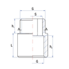 Przedłużka RUMET mosiądz 1/2'' x 1/2'' (GW x GZ), 60 mm