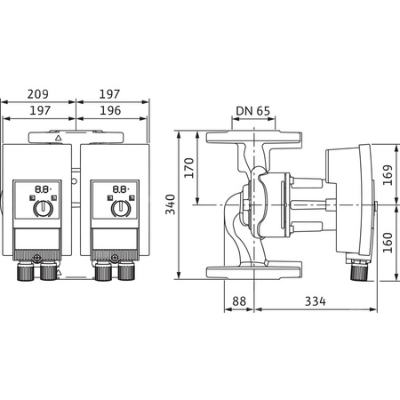 Pompa obiegowa WILO Yonos MAXO-D 65/0,5-12 PN6/10 1 x 230 V 50/60 Hz, PN 6/10bar