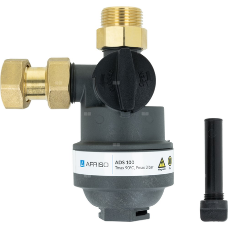 Kompaktowy magnetyczny separator zanieczyszczeń ADS 100, przyłącza kątowe G3/4'', Kvs 4,2 m3/h
