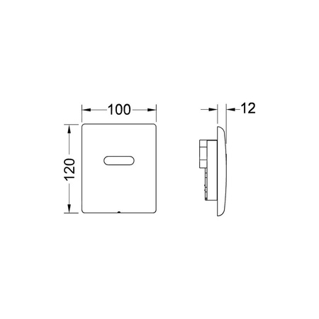 Mechanizm spłukujący elektroniczny TECEplanus do pisuaru, zasilany bateryjnie 6V, stal nierdzewna szczotkowana