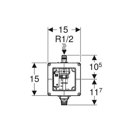 Nypel przyłączeniowy Geberit prosty, do zaworu spłukującego do pisuarów
