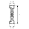 Wąż przyłączeniowy elastyczny FERRO z oplotem (stal), GW x GW, 3/8'' x 3/8'', długość 20 mm