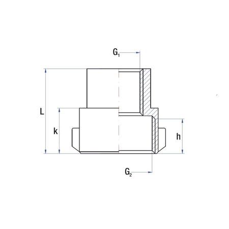 Mufa redukcja RUMET mosiądz 1'' x 1/2'' (GW), 33 mm