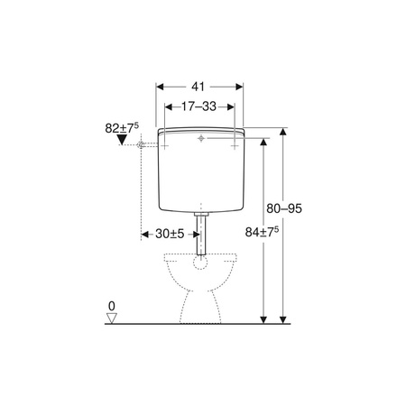 Podpora wentylatora Geberit z dźwignią uruchamiającą, do spłuczki natynkowej AP140, spłukiwanie dwudzielne