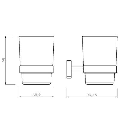 GRETA szklanka pojedyncza, chrom