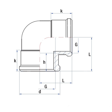Kolano 90' RUMET mosiądz 2'' x 2'' (GW), 50 mm