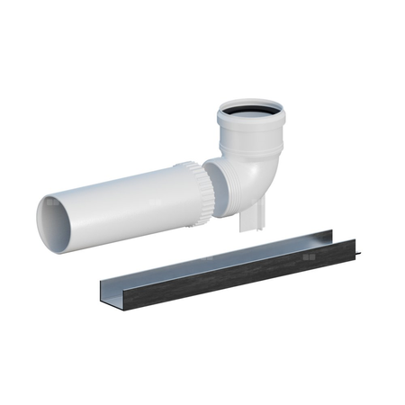 Kolano PP 87 st. skręcane DN80 z przedłużeniem L500mm na podporze