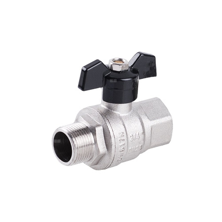 Zawór kulowy PERFEXIM HUZAR typ ciężki PHA-200/4 mosiądz niklowany 1'' GZ x GW, uchwyt: motylek